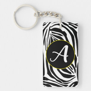 Zebra Pattern Key Ring