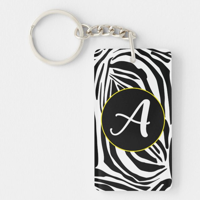 Zebra Pattern Key Ring (Front)