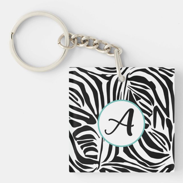 Zebra Pattern Key Ring (Front)