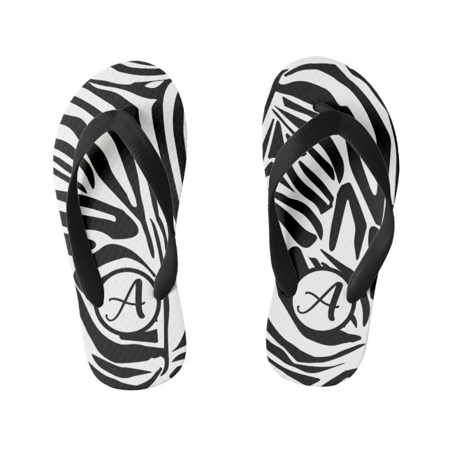 Zebra Pattern Kid's Jandals (Footbed)