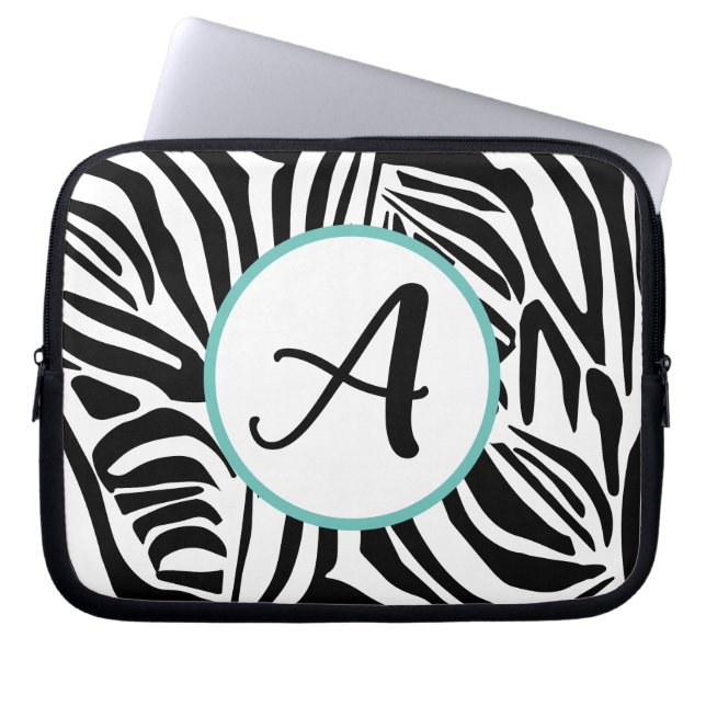Zebra Pattern Laptop Sleeve (Front)