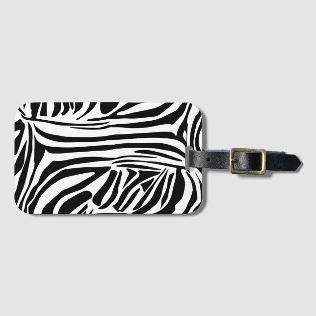 Zebra pattern luggage tag (Front Horizontal)