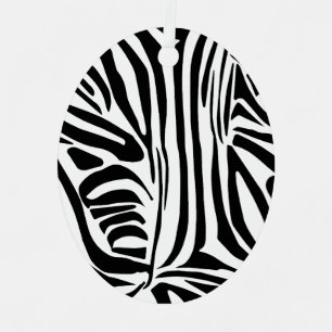 Zebra pattern metal tree decoration