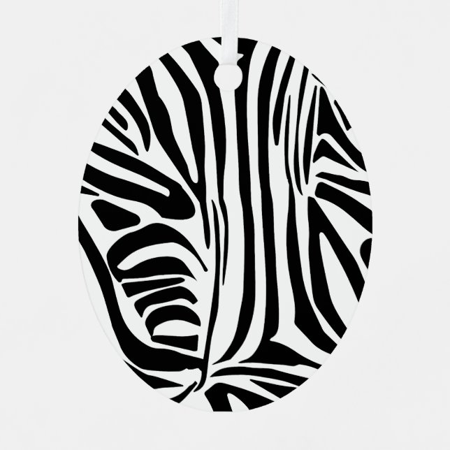 Zebra pattern metal tree decoration (Front)