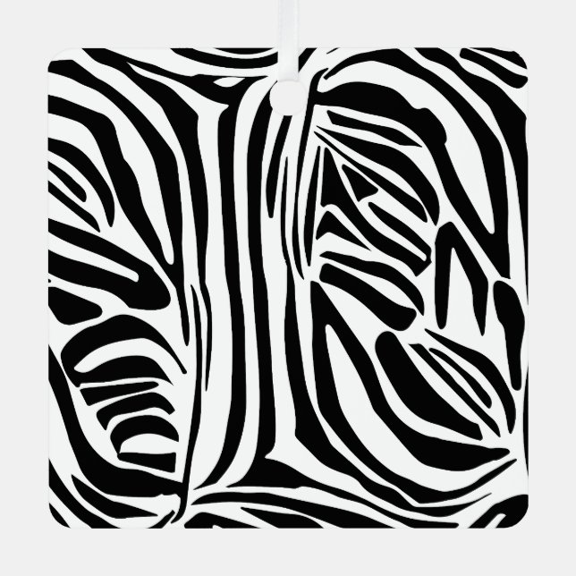 Zebra pattern metal tree decoration (Front)