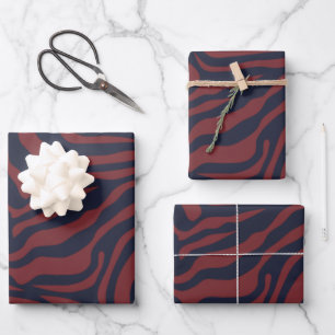 Zebra Pattern Modern Christmas Preppy Animal Print Wrapping Paper Sheet