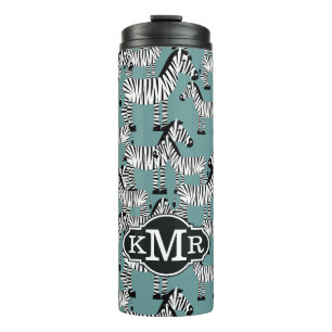 Zebra Pattern   Monogram Thermal Tumbler
