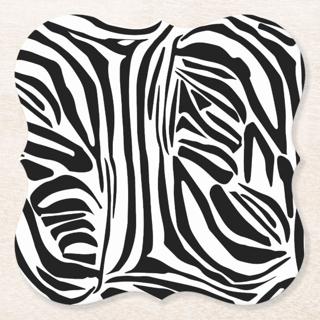 Zebra pattern paper coaster (Front)