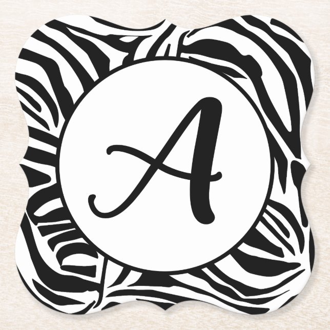 Zebra Pattern Paper Coaster (Front)