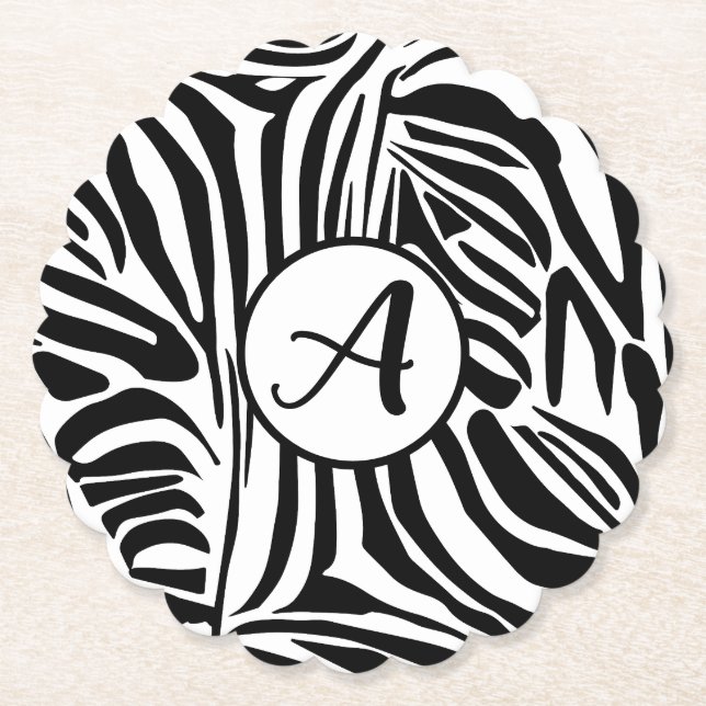 Zebra Pattern Paper Coaster (Front)