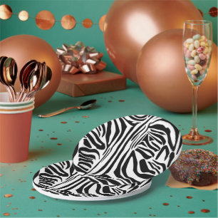 Zebra pattern paper plate