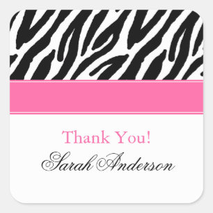 Zebra Pattern Personalised Square Sticker