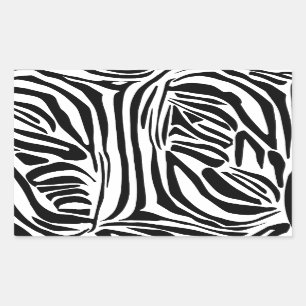 Zebra pattern rectangular sticker