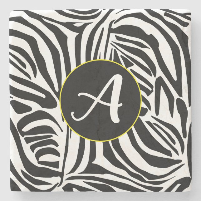 Zebra Pattern Stone Coaster (Front)