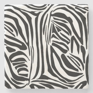 Zebra pattern stone coaster