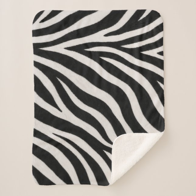 Zebra Pattern Stylish Cosy Living Room Sherpa Blanket (Front)