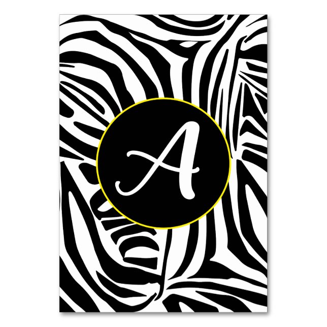 Zebra Pattern Table Number (Front)