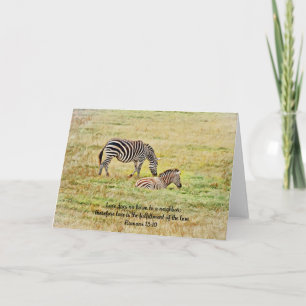 Zebra Peace Bible Verse Note Card