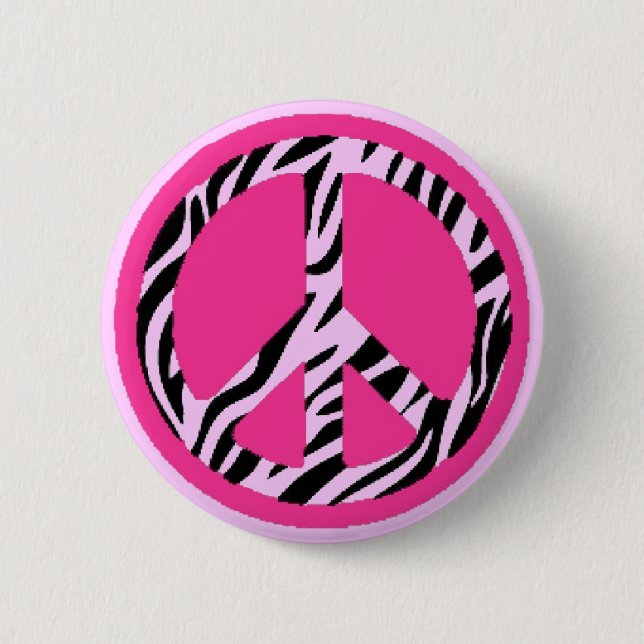 Zebra Peace Button (Front)