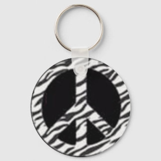 zebra peace key ring