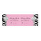 Zebra Pearl Lace Jewels Price Tag Pink Double