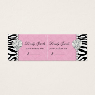 Zebra Pearl Lace Jewels Price Tag Pink Double