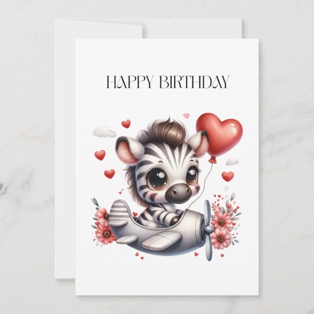 Zebra Pilot Birthday (Front)