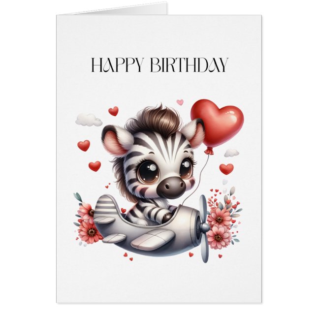 Zebra Pilot Birthday (Front)