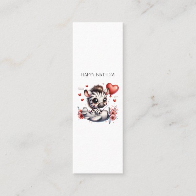 Zebra Pilot Birthday Calling Card (Front)