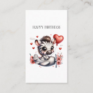 Zebra Pilot Birthday Calling Card