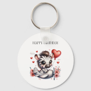 Zebra Pilot Birthday Key Ring