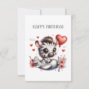 Zebra Pilot Birthday RSVP Card