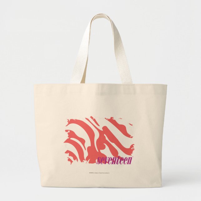 Zebra Pink 4 Large Tote Bag (Front)