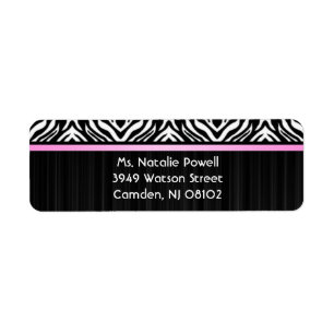 Zebra Pink Accent Return Label