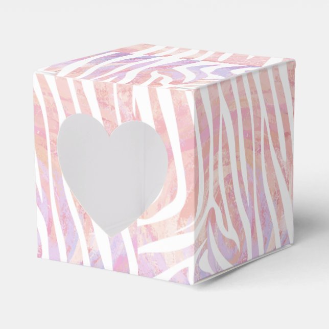 Zebra Pink and White Print Favour Box (Front Side)