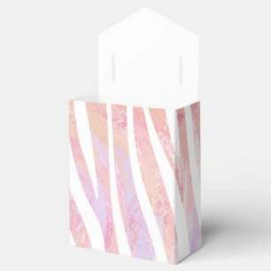 Zebra Pink and White Print Favour Box