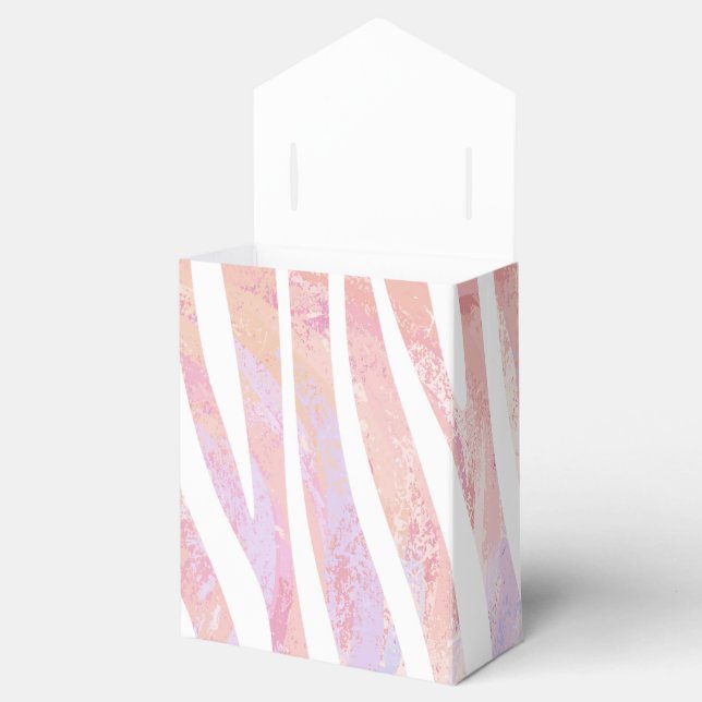 Zebra Pink and White Print Favour Box (Opened)