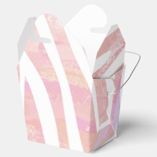 Zebra Pink and White Print Favour Box