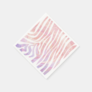 Zebra Pink and White Print Napkin