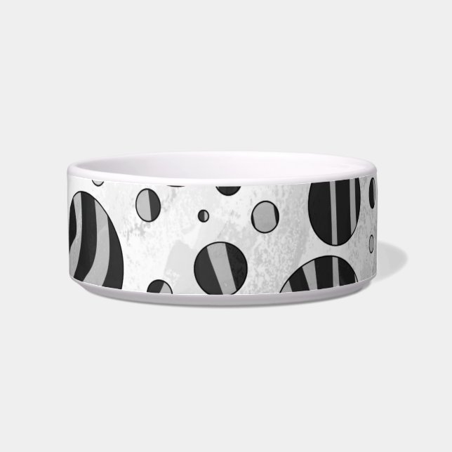 Zebra Polka Dot Black and Light Grey Bowl (Right)