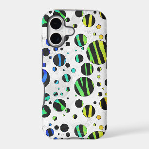 Zebra Polka Dot Black and Rainbow Print