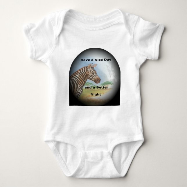 Zebra Portrait, Amboseli: he Spirit of the Savanna Baby Bodysuit (Front)