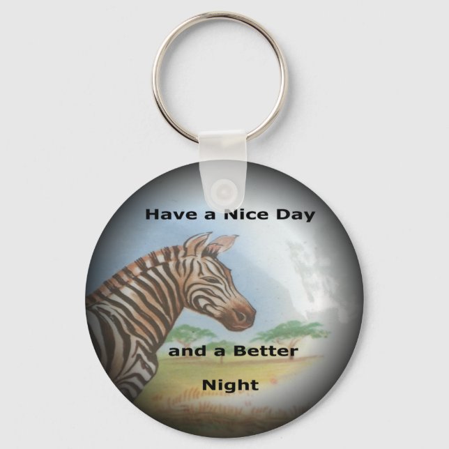 Zebra Portrait, Amboseli: he Spirit of the Savanna Key Ring (Front)