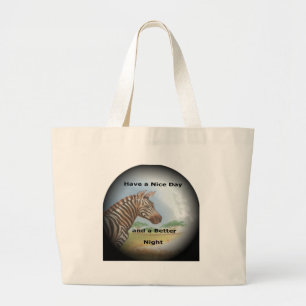 Zebra Portrait, Amboseli: he Spirit of the Savanna Large Tote Bag