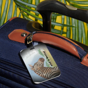 Zebra Portrait, Amboseli: he Spirit of the Savanna Luggage Tag