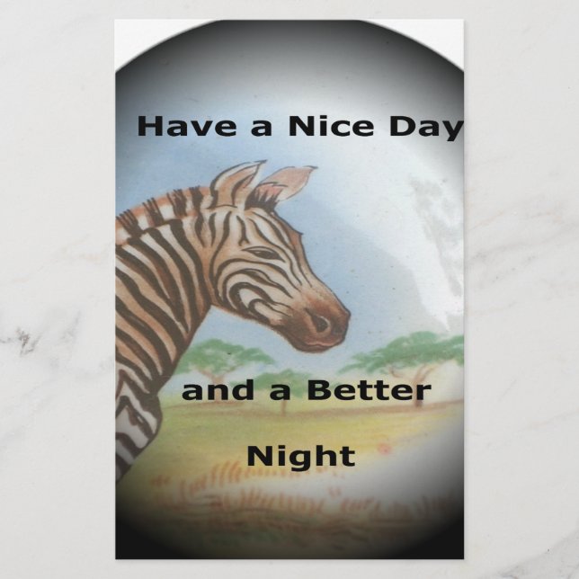 Zebra Portrait, Amboseli: he Spirit of the Savanna Stationery (Front)