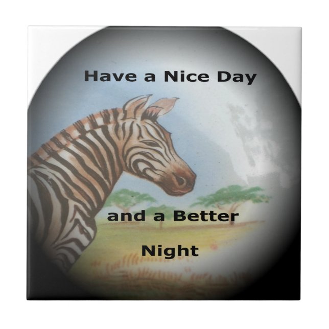 Zebra Portrait, Amboseli: The Spirit of the Savann Tile (Front)