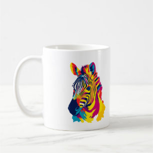 Zebra Portrait Illustration Watercolour Painting Coffee Mug
