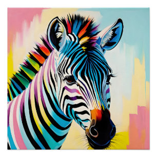 Zebra portrait poster