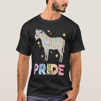 Zebra Pride Rainbow Animal LGBTQIA Men Women Girls T-Shirt